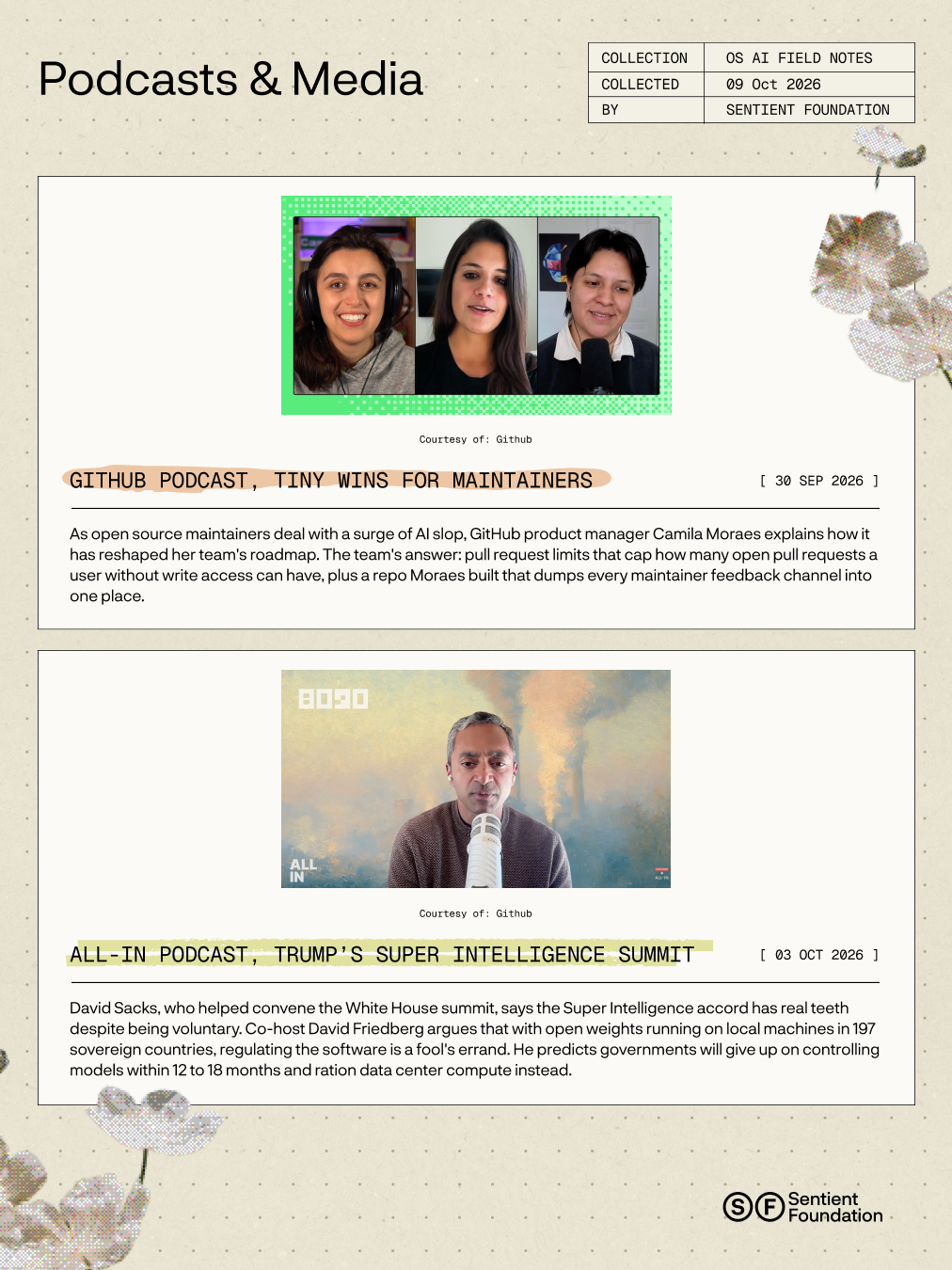 Podcasts & Media — 9 October 2026